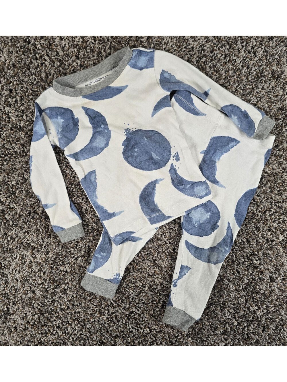 Burt's Bees Baby Hello Moon pajama set Unisex Baby Sz 12M Organic Cotton